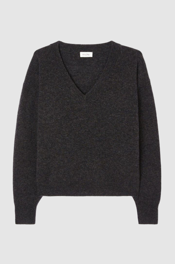 AMERICAN VINTAGE Maglione scollo a V - Grigio/Panna