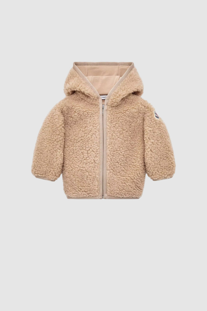 MONCLER Felpa zippata con cappuccio - beige