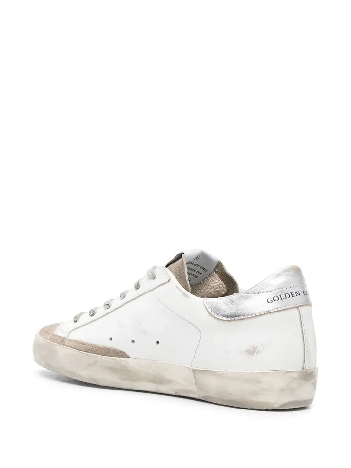 GOLDEN GOOSE Super star leather upper suede-bianco/zebrato/argento