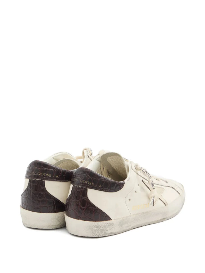 GOLDEN GOOSE Super Star-bianco/platino/burgundy