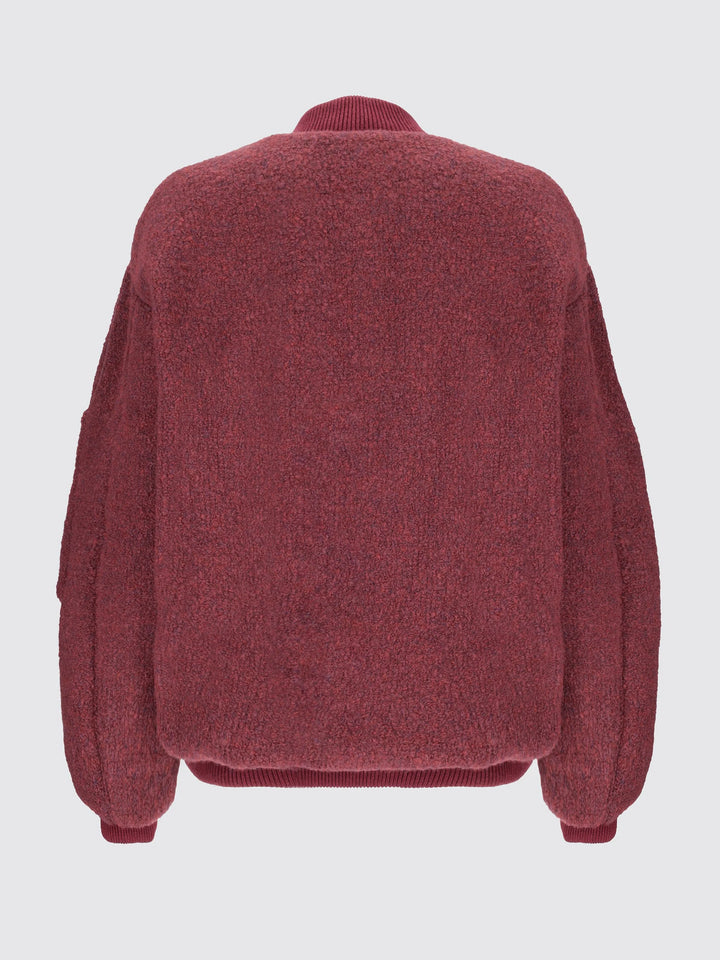 LANEUS Bomber in lana - Bordeaux/Crema