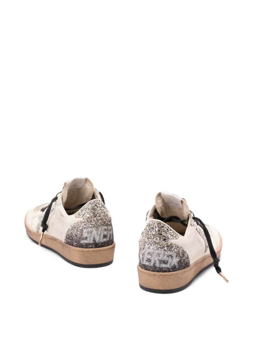 GOLDEN GOOSE Ballstar leather upper suede tongue glitter star spur and heel