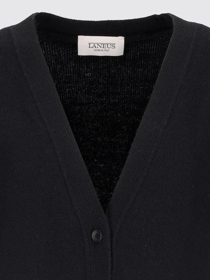 LANEUS Cardigan - Nero/Cammello