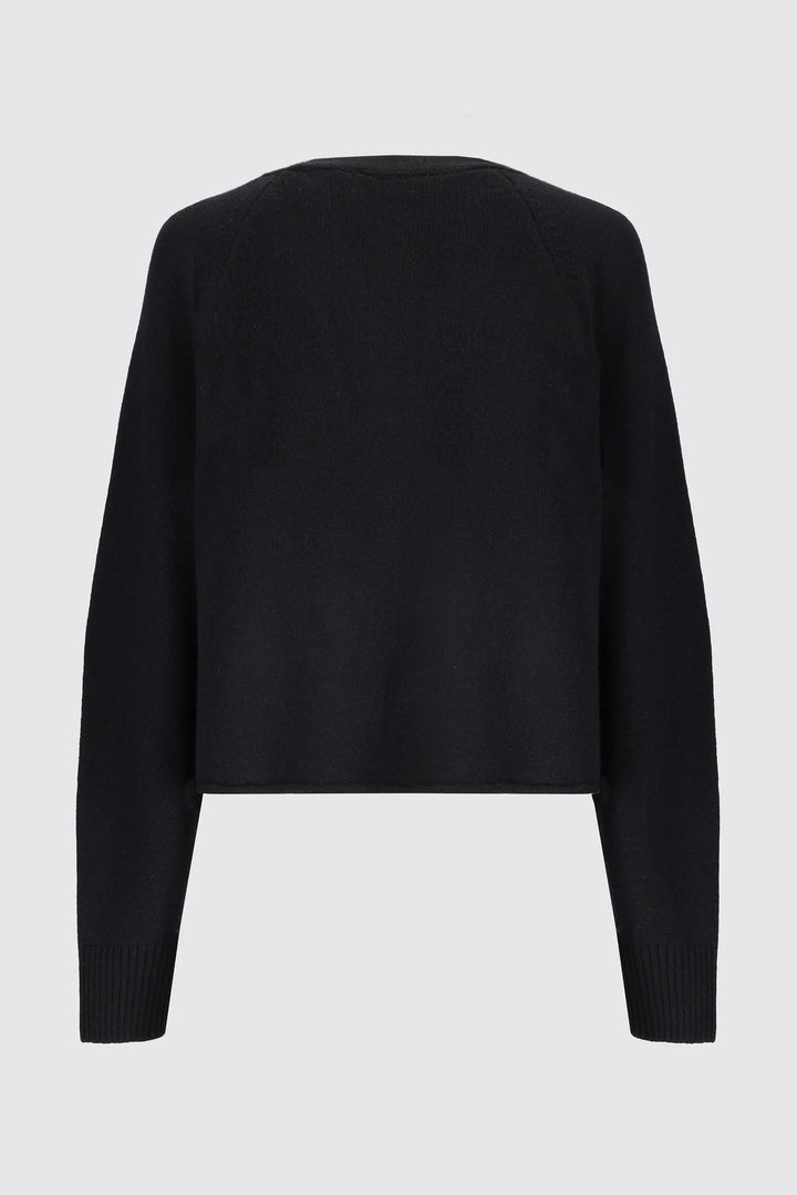 LANEUS Cardigan - Nero/Cammello