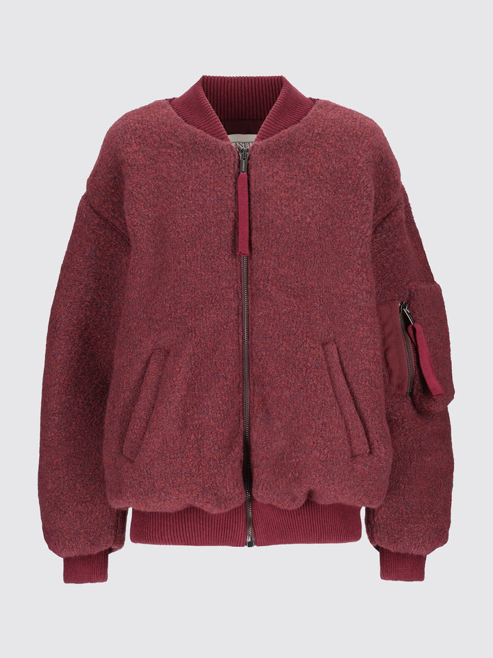 LANEUS Bomber in lana - Bordeaux/Crema
