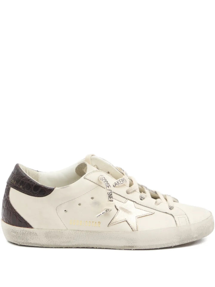 GOLDEN GOOSE Super Star-bianco/platino/burgundy