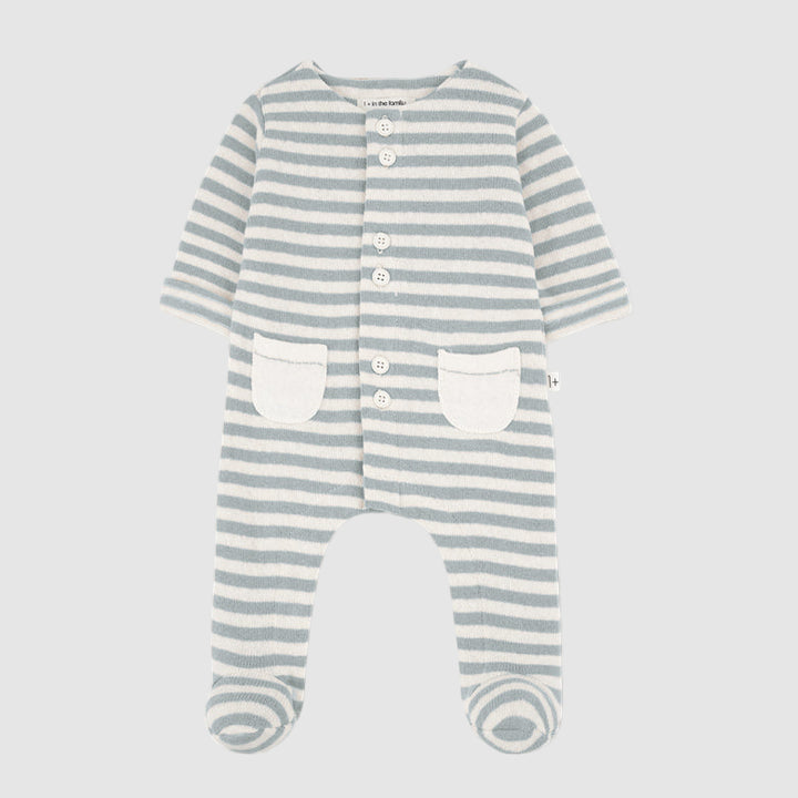 1+INTHEFAMILY Tutina a righe - Azzurra/Rosa