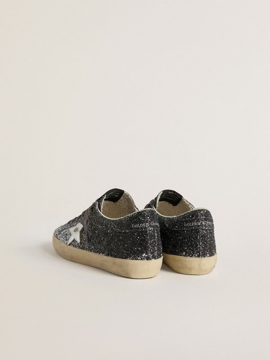 GOLDEN GOOSE Super-star classic with list glitter upper toe tongue heel laminated star
