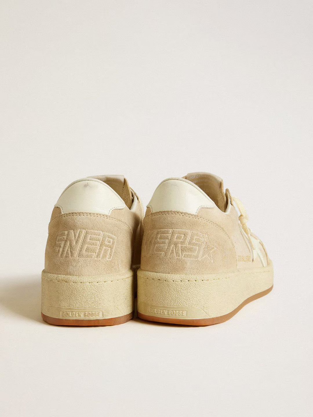 GOLDEN GOOSE Ballstar 2 suede upper and spur-beige/latte