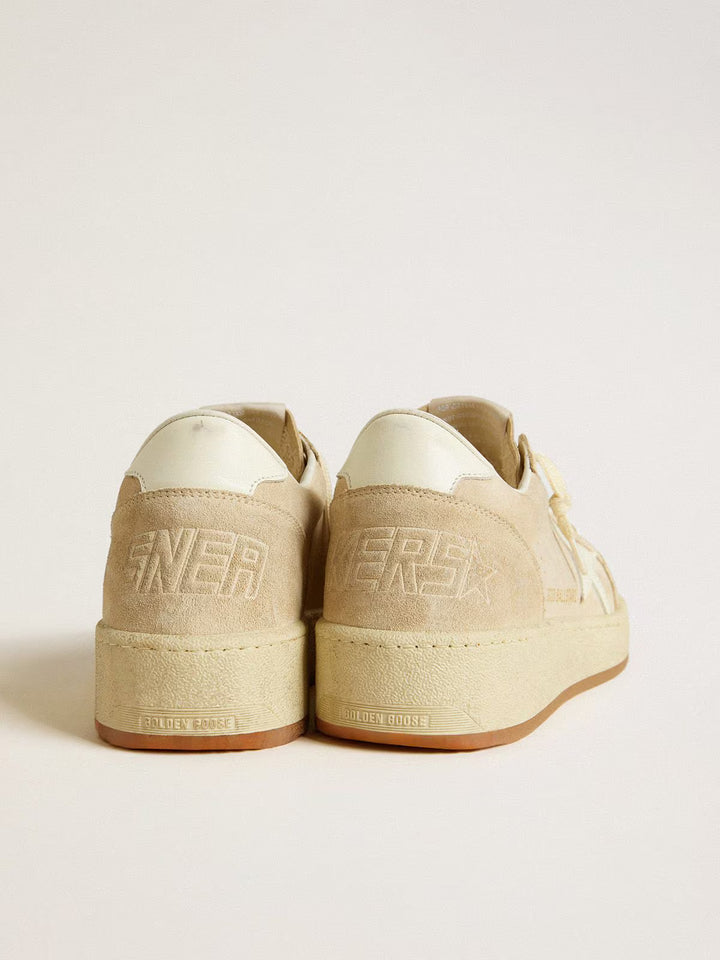 GOLDEN GOOSE Ballstar 2 suede upper and spur-beige/latte