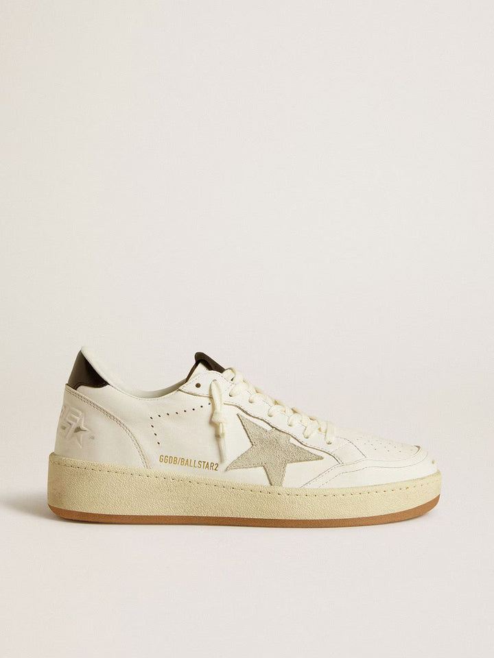 GOLDEN GOOSE Ballstar 2 leather upper and spur-bianco/ghiaccio/nero