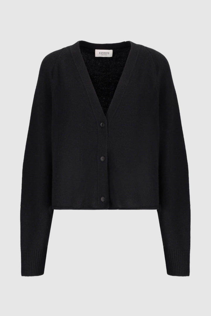 LANEUS Cardigan - Nero/Cammello