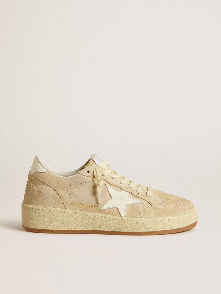 GOLDEN GOOSE Ballstar 2 suede upper and spur-beige/latte